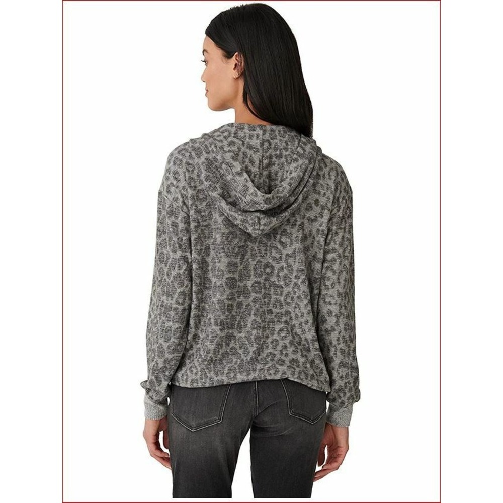 Lucky Brand women sweatshirt hoodie 7WP7147 1GM/030 grey leopard S $69.50